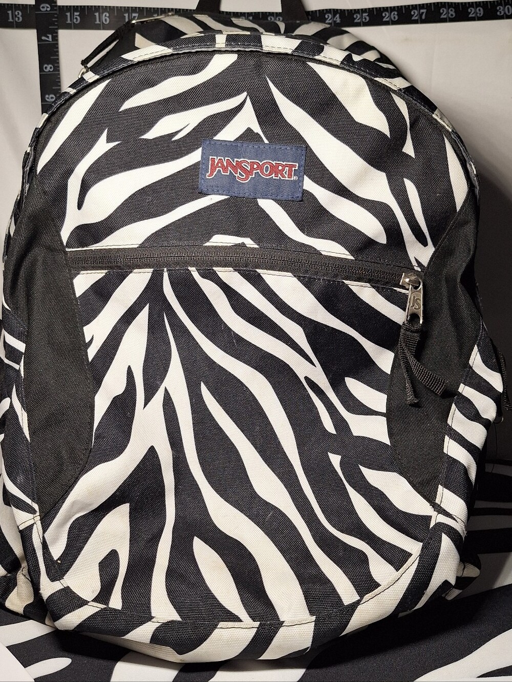Jansport Backpack, Zebra Stripes, Black & White